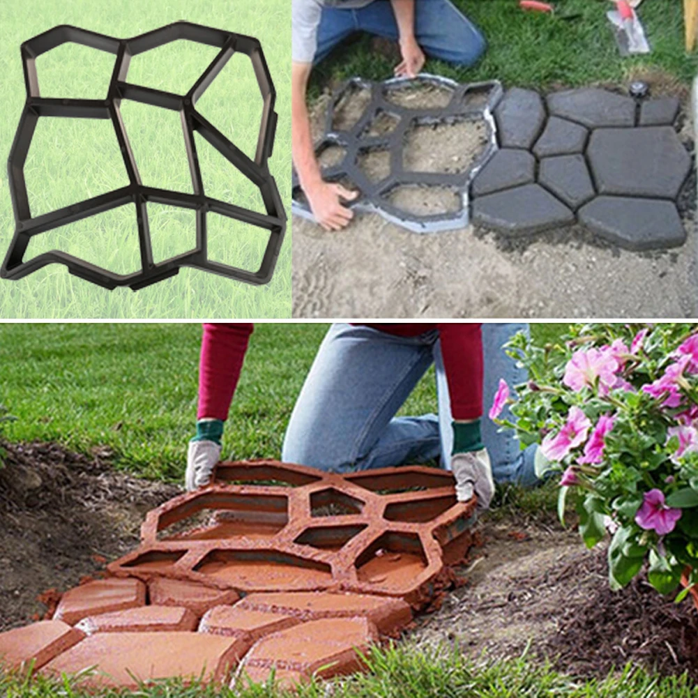DIY Пластиковая форма для изготовления дорожек, ручная тротуарная плитка, цемент, кирпич, дорожная плитка, бетонные формы, инструмент для садовой тротуарной плитки, аксессуар