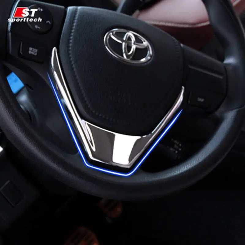 Подходит для Toyota RAV4 Previa RAV 4 2013 2014 2015 2016 ABS Хромированная внутренняя Рулевое колесо