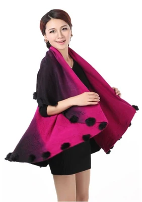 Новинка Зимний вязаный свитер из искусственной шерсти с градиентом кардиган