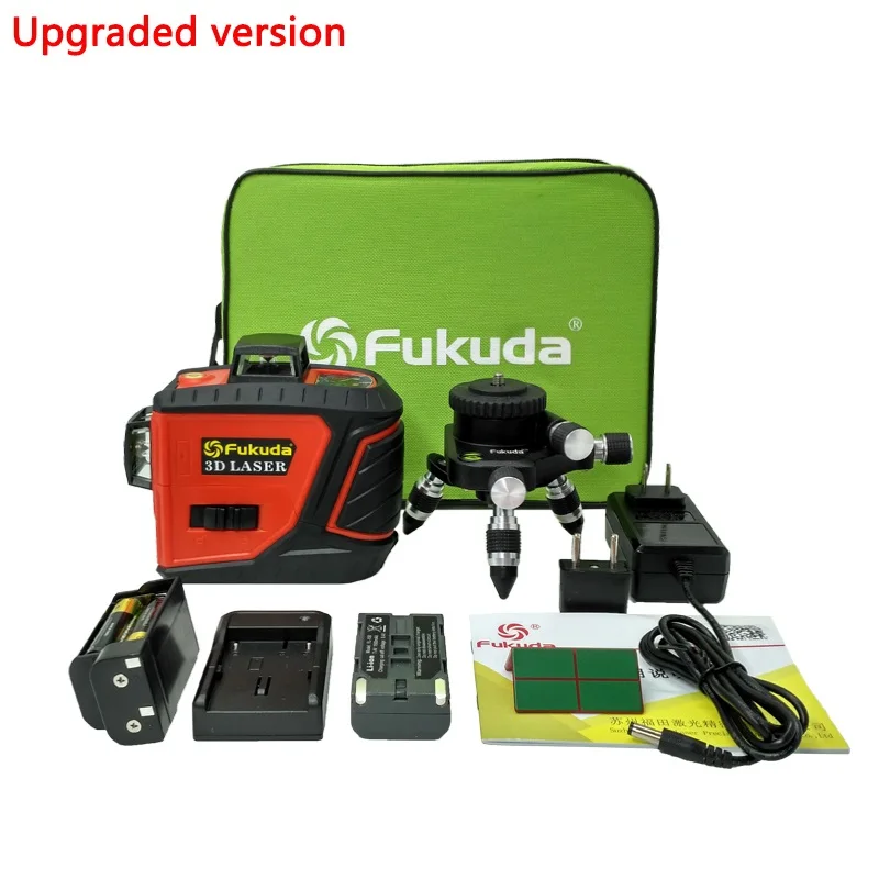 Red laser 1 Fukuda бренд 12 линий 3D MW-93T-3G лазерный уровень самонивелирующийся 360 горизонтальный и вертикальный крест супер мощный зеленый лазерный луч - Цвет: Red laser 1