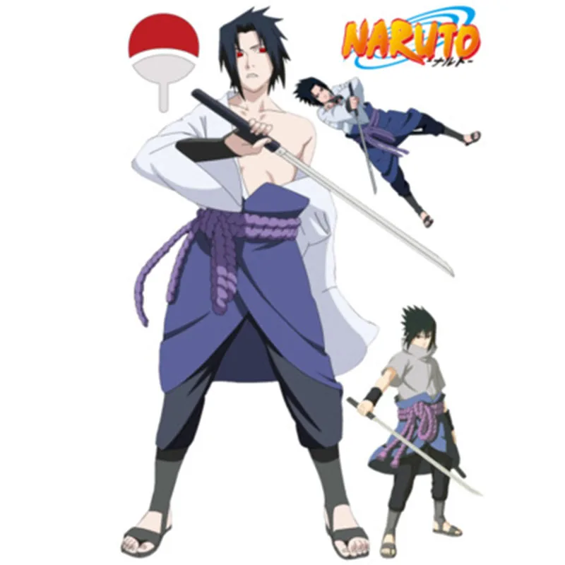 Большой размер! 90*60 см аниме стикер 3D визуальный эффект обои Sasuke Hatake Kakashi Jiraiya Itachi
