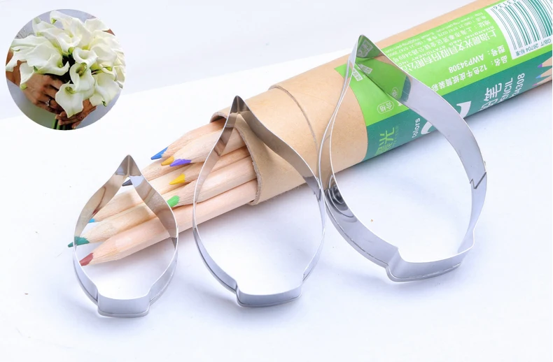

New!Stainless steel cutter callalily petals sugar mold 3 pcs/set
