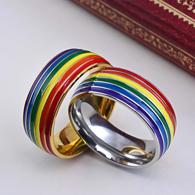 Кольцо Wukaka из нержавеющей стали для влюбленных пар геев кольцо гордости мужчин