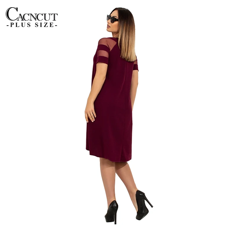 CACNCUT 5XL 6XL, женское летнее Повседневное платье размера плюс, свободное сексуальное Сетчатое платье большого размера, элегантные вечерние платья, одежда