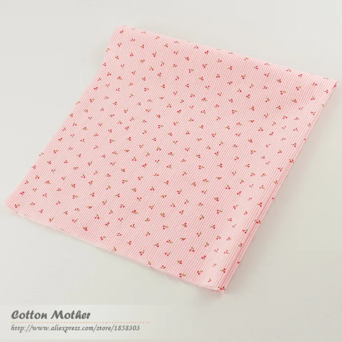 1 шт. розовый белый в полоску с принтом маленький цветочный дизайн 100% хлопок ткань