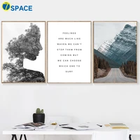 7 space quotes forest landscape canvas painting nordic posters and prints wall art canvas wall pictures for living room decor