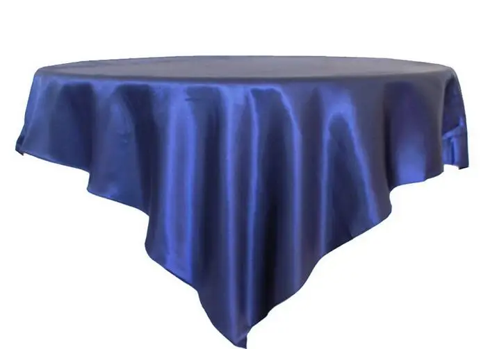 royal blue 1 шт. 145x145 см черная атласная Скатерть, двойной сшитый край, Скатерть для свадьбы, дома, рождественской вечеринки, украшение стола - Цвет: royal blue