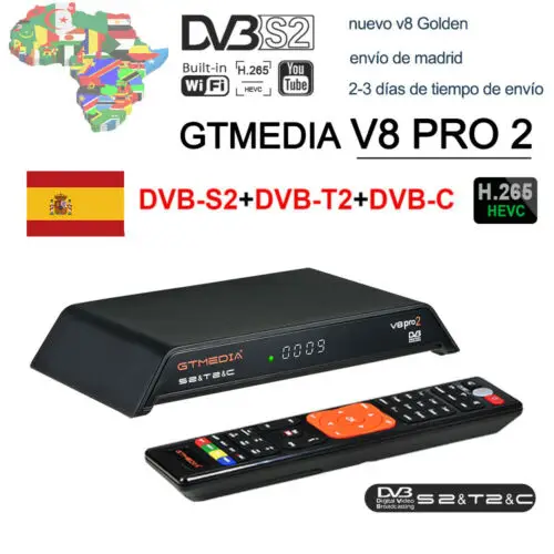 GTMedia V8 Pro2 DVB-T2/S2/Cable/S2X спутниковый ресивер H.265 Встроенный 2,4G wifi с 1 год Европа CCcam бесплатно за рубежом IP tv box