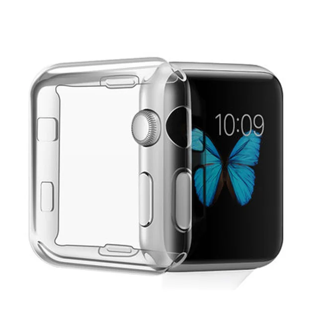transparent Мягкий чехол для часов из ТПУ чехол для Apple Watch 42 мм 38 мм 40 мм 44 мм Прозрачный Бампер протектор для iWatch 4 3 2 1 Полный экран протектор - Цвет: transparent