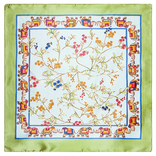 Женский квадратный шарф с принтом дерева и листьев 60 х60 см |