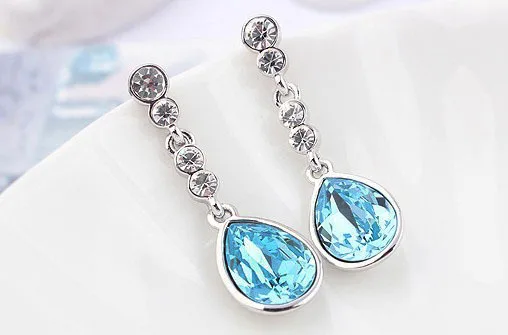 Комплект из колье и серёг с австрийскими кристаллами|necklace earring|austrian crystalwedding pendant |
