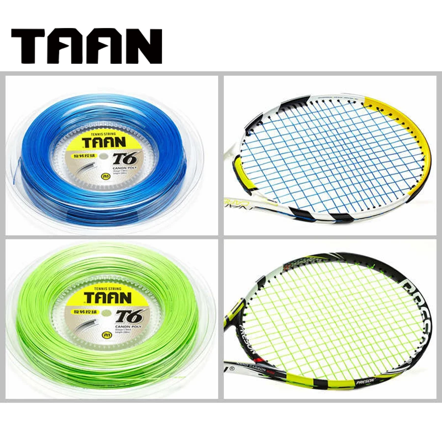TAAN T6 Tennis Racket String 200m Reel Strings 1.18mm Blue Green Accessories for Sport Trainer |