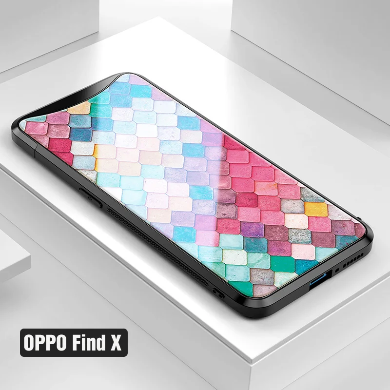 MLYL Чехол VPOWER OPPO Find X из закаленного стекла для OPPO Find X Чехол 6,42 ''чехол s роскошный цветной бампер FindX Fundas - Цвет: MLYL