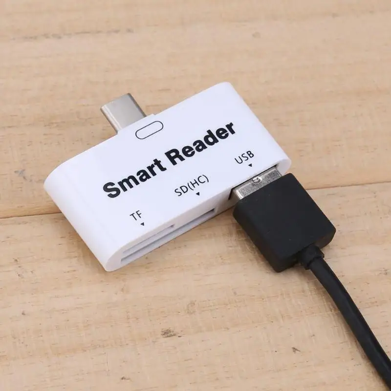 Mini 3 в 1 type-C USB 3,0 OTG SD/TF расширитель карты смарт-кардридер адаптер высокоскоростной Тип C устройство для чтения карт памяти