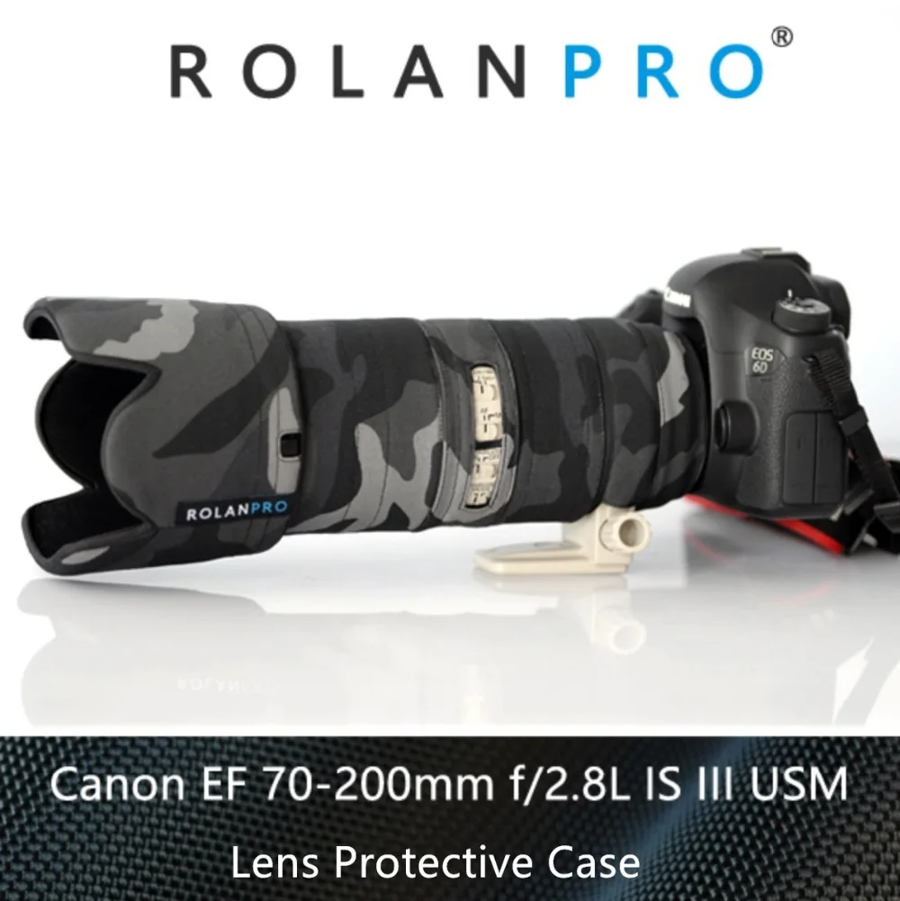 Камуфляжный чехол для объектива камеры ROLANPRO Canon EF 70 200 мм F2.8 L IS III USM Объектив он