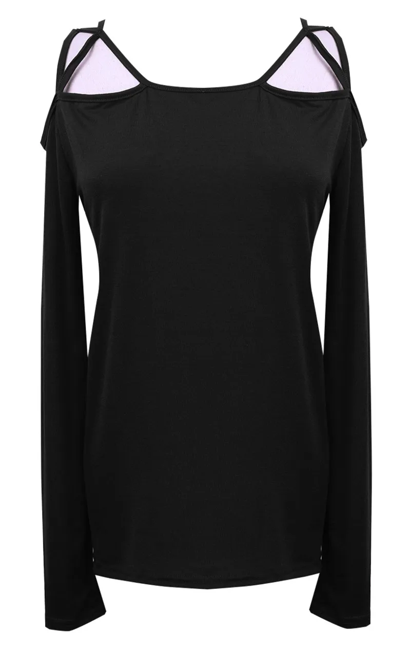 Summer Women Sexy Slash Neck Long Sleeve Solid Color Modal Tops &amp Tees Womens Elegant Hollow out tops t shirts Femininas | Женская