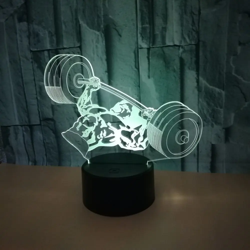 Тяжелая атлетика 3d визуальная лампа игры памятный подарок акриловая креативный