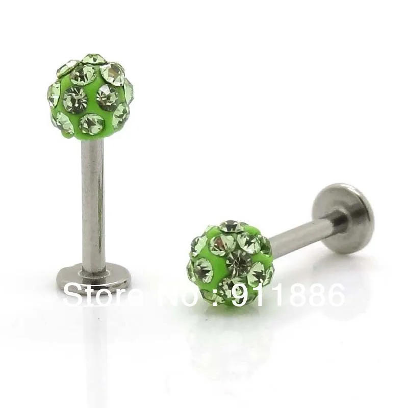 16G Labret Lip Ring Stainless Steel Tragus Earrings Green Macrame Disco Ball Helix Bar Stud Body Piercing Jewelry Lobe Rings | Украшения и