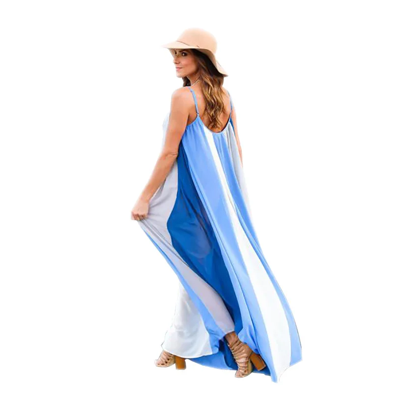 2019 летние большие размеры для женщин шифоновое платье НА ШЛЕЙКАХ пляжа