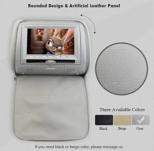 Серый цвет пара подголовник 7 ''ЖК-дисплей Автомобильная подушка мониторы