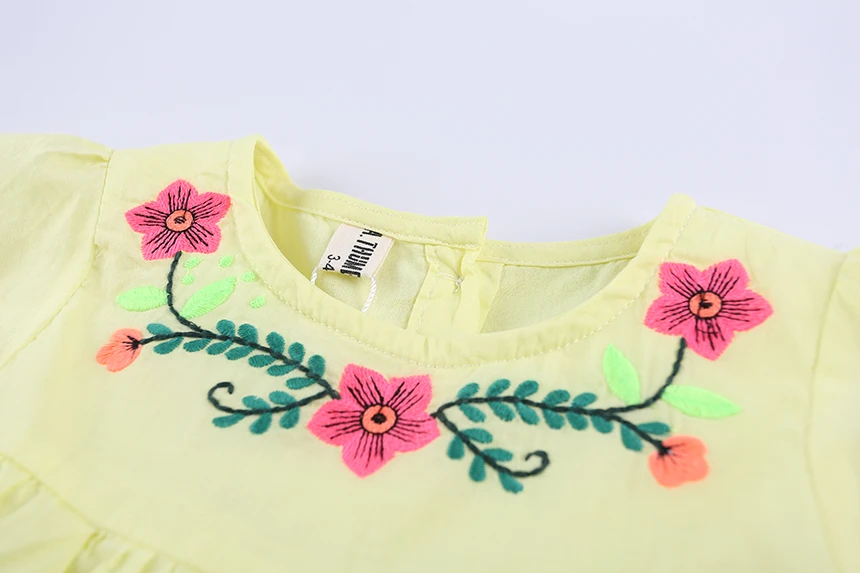 Платье принцессы для маленьких девочек с вышитыми цветами элегантные