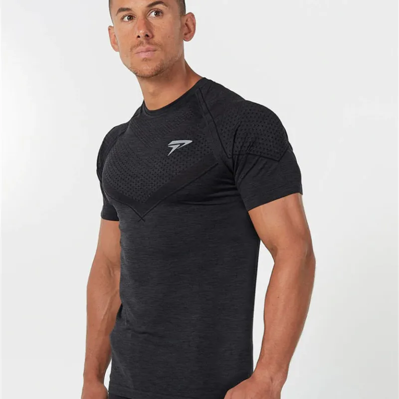 

2019 New Brand clothing Gyms Tight t-shirt mens fitness t-shirt homme Gyms t shirt men fitness Summer top Plus size XXXL