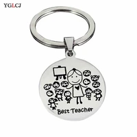 yglcj stainless steel keychain teacher thanksgiving gift teachers day teacher stainless steel jewelry student send teacher gift