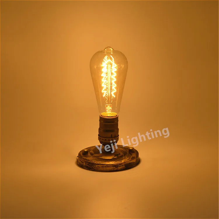 Настольная лампа Эдисона в винтажном ретро-стиле алюминиевая с цоколем E27