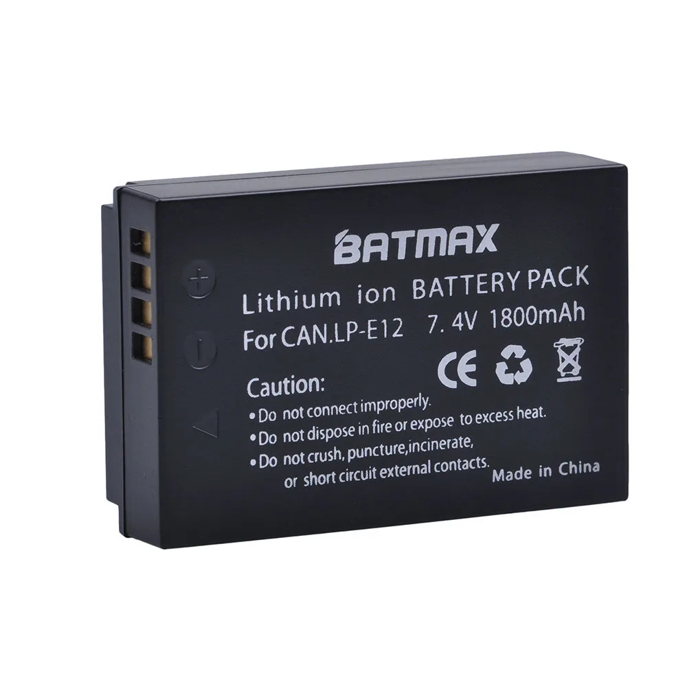 Batmax 4 шт. 1800 мАч LPE12 LP E12 камера батарея + ЖК дисплей двойной USB зарядное устройство