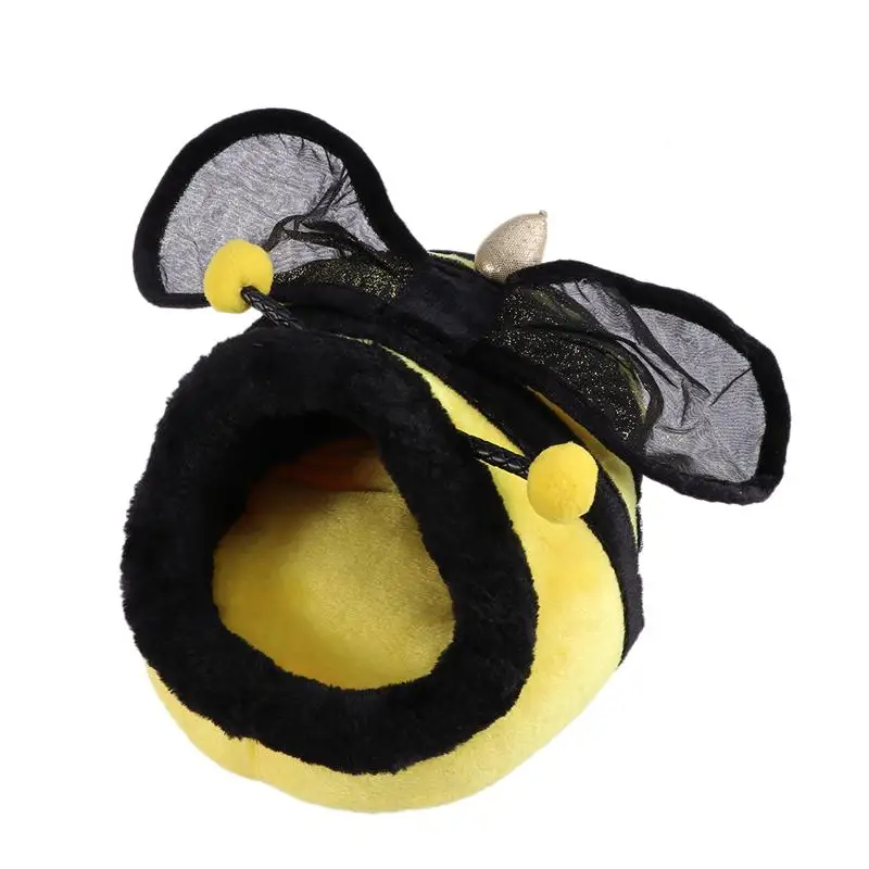 Yellow Bee Shape Warm Cat Bed House Pet Supplies Dog Cute Puppy Nest Shell Winter Sleeping Bag Products | Дом и сад