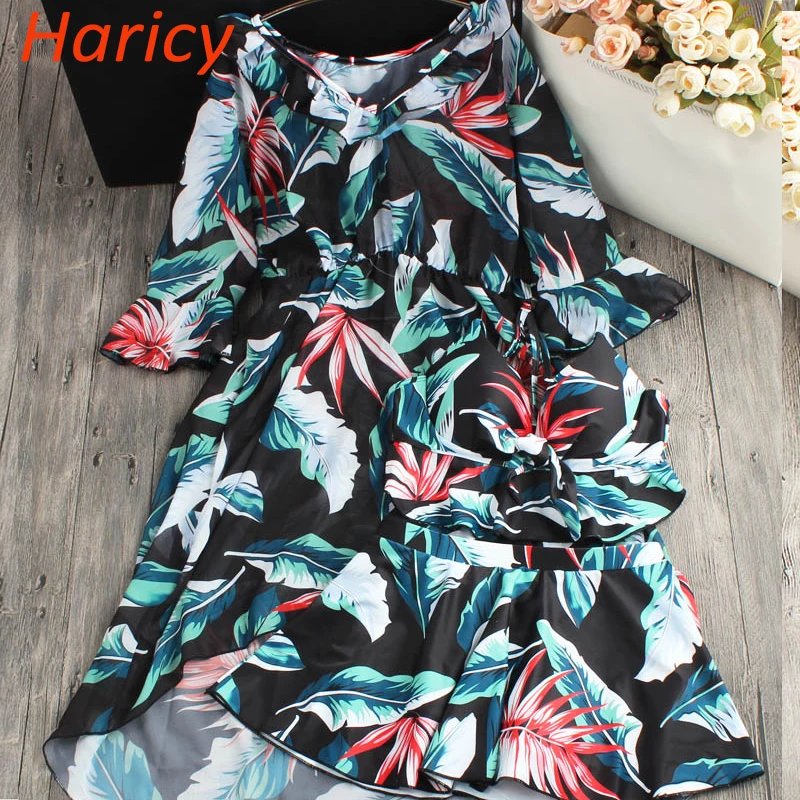 2018 сексуальный новый купальник с принтом Женский Топ бикини на шнурках Набор