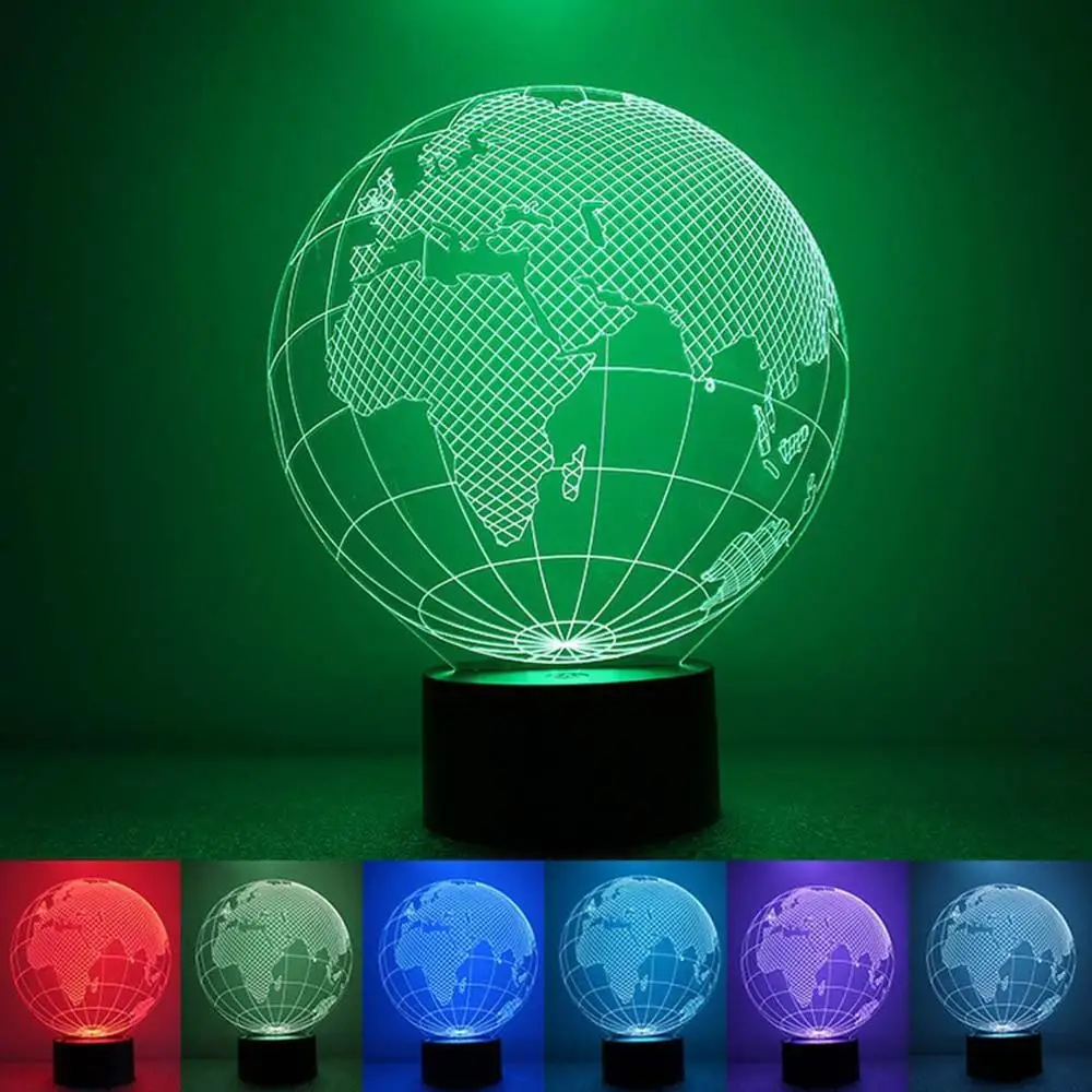 Цветной 3D ночной Светильник светодиодный ночник для ухода за глазами