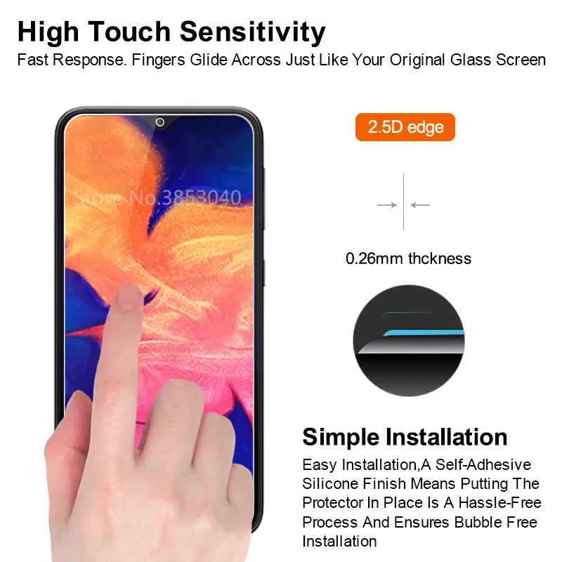 Закаленное стекло 9H 2.5D для SAMSUNG Galaxy A60 A70 A80 A90 2019 Защитная пленка экрана A10 A20 A30 A40 A50
