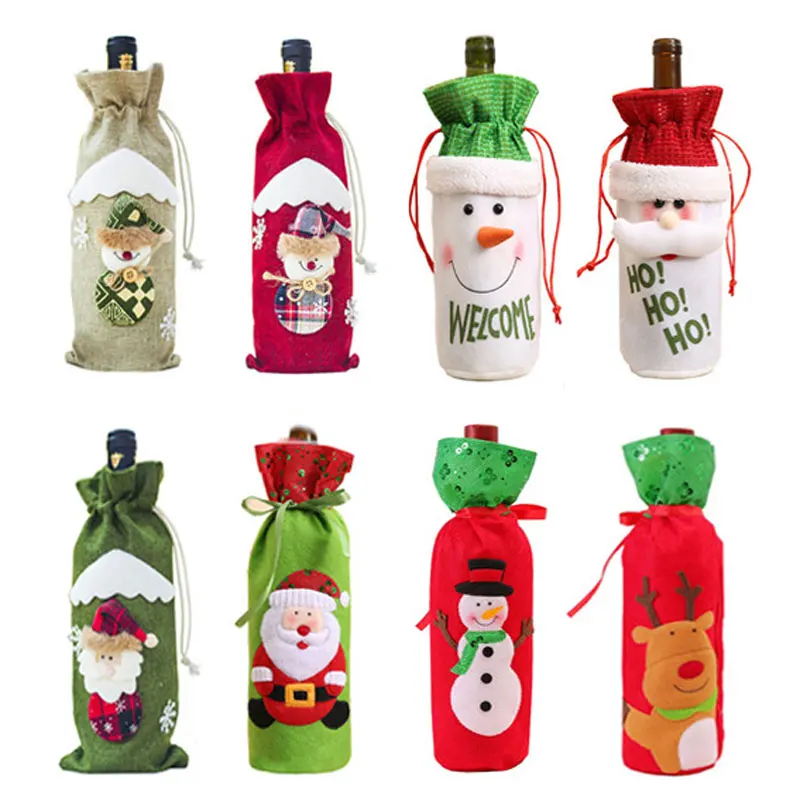 

Christmas Decorations for Home Wine Bottle Cover Xmas Ornaments Noel Christmas DIY Crafts Natal 2020 New Year Decorations Gifts