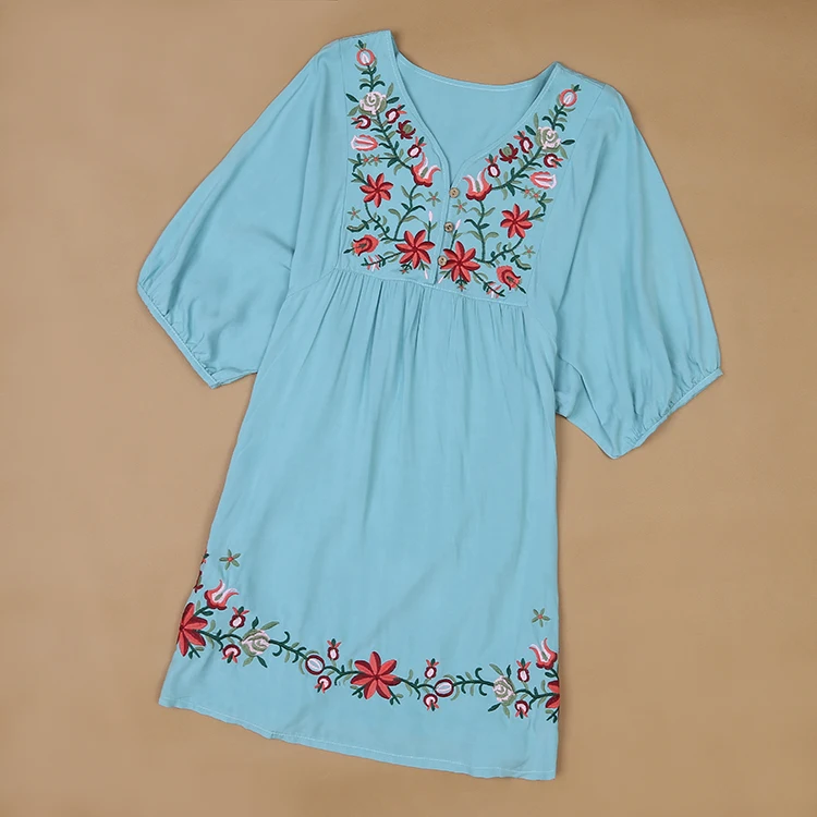 ZIPIPIYF Floral Embroidery Dress Newest 2017 Fashion Brand V neck Half Sleeve Plus Size Women Vintage Black White Summer | Женская
