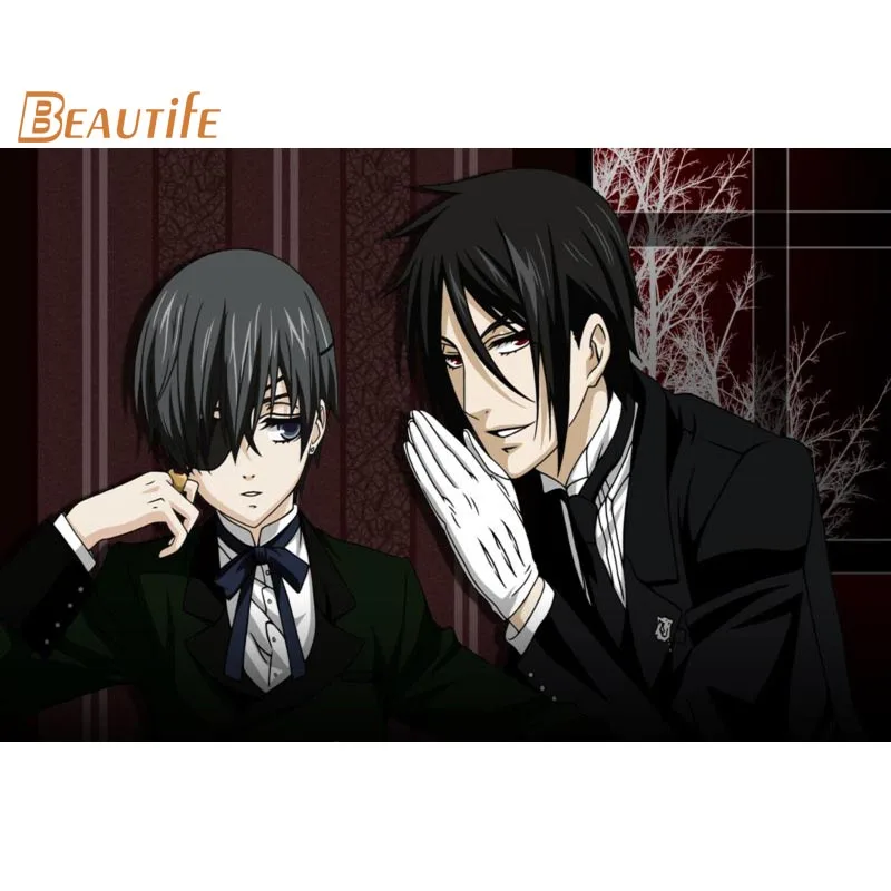 Custom Black Butler Silk Fabric poster Home Decoration Wall Art New Cloth wall print | Дом и сад