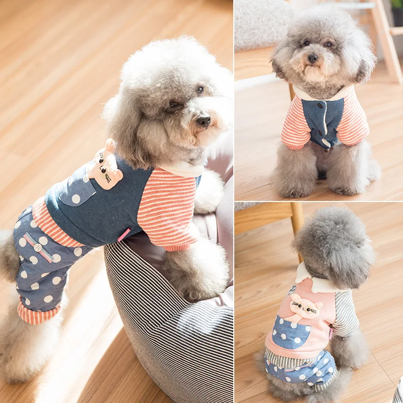 Hipidog Winter Lapel Cat Dot Pet Dog Coat Cotton Thicken Warm Doggy Costume Clothes For Small Chihuahua Poodle Teddy Kitten |