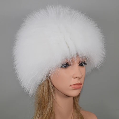 white Роскошная шапка из натурального Лисьего меха, женская зимняя эластичная вязаная шапка-бомбер из натурального Лисьего меха, теплые мягкие шапки-бини из лисьего меха для девочек - Цвет: white