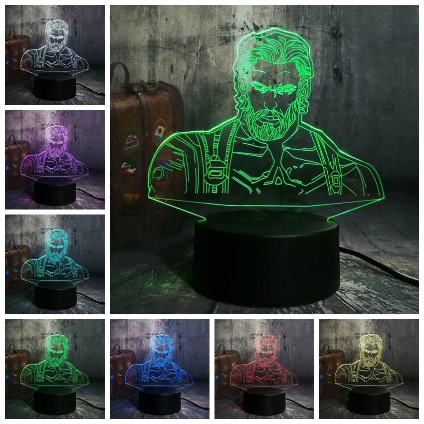 Новый Капитан Америка половина тела 3D RGB светодиодный ночной Светильник Multi Цвет 7