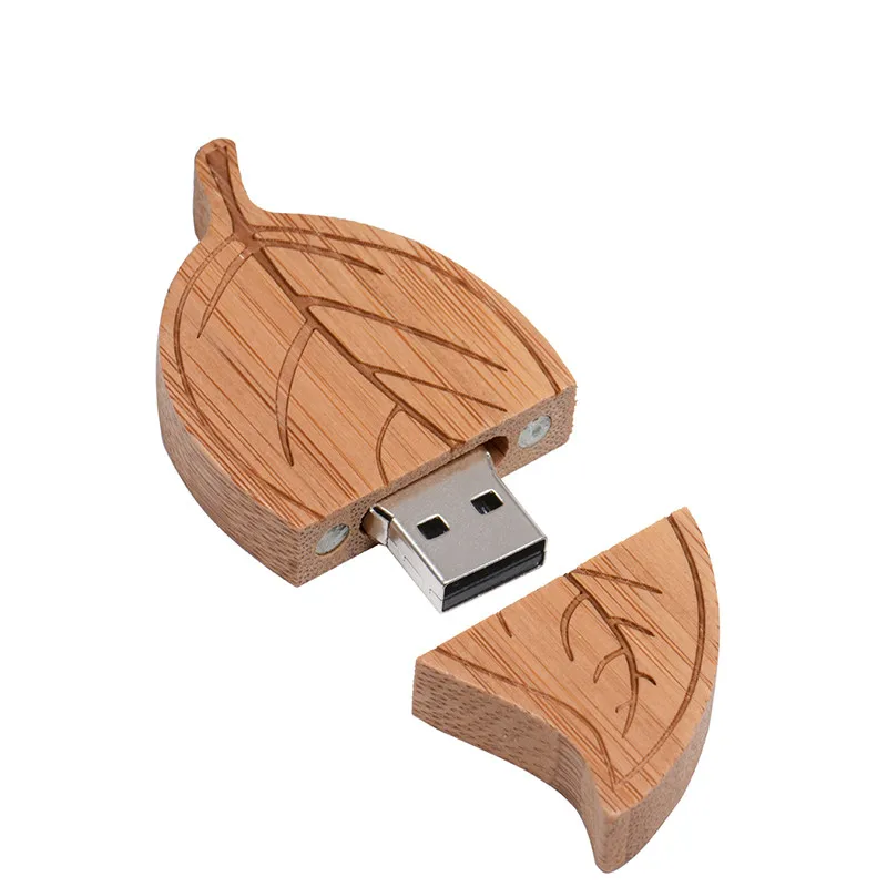 Carbonized bamboo JASTER pendrive продвижение 5 шт. бесплатный логотип деревянная форма листа u-диск USB+ коробка USB 2,0 4 ГБ/8 ГБ/16 ГБ/32 ГБ/64 Гб флэш-накопитель - Цвет: Carbonized bamboo