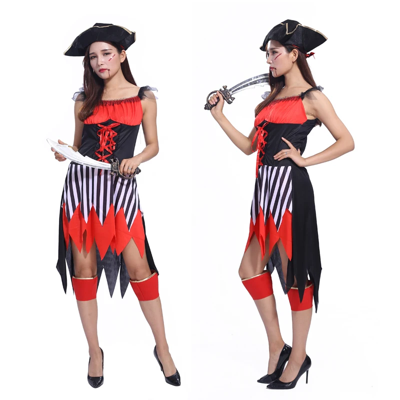 

Free shipping Halloween costume adult men and women Pirate Pirate captain costume Theatrical Costume pirate role-playing captain
