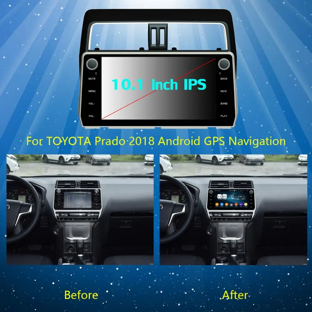 10," ips Android 9,0 8 ядерный 4G+ 64G Автомобильный мультимедийный плеер для Toyota Land Cruiser Prado gps Радио DSP CarPlay Parrot BT