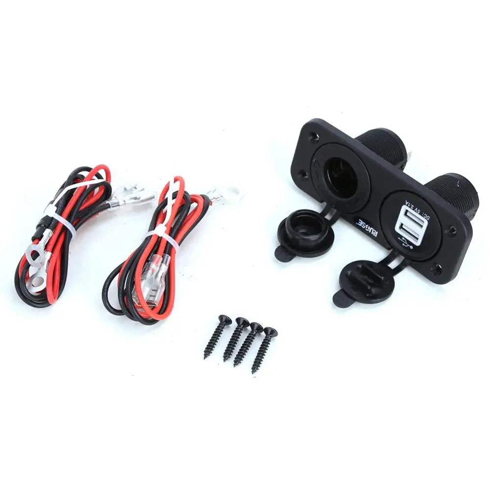 Dual USB Зарядное устройство гнездо для крепления морской с проводами 12 вольт