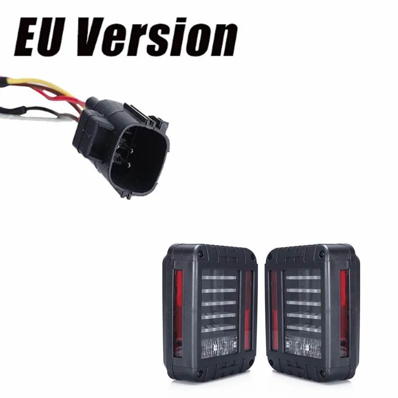 EU version Для 07-16 Jeep Wrangler светодиодный задний фонарь задние тормозные задние фонари 480LM для Jeep Wrangler JK светодиодный тормозной задний фонарь комплект - Цвет: EU version
