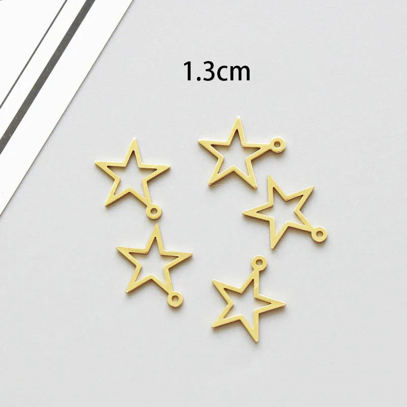 Small star 10 шт. золотые звезды сердце Шарм браслет аксессуары металлическая проволока рамка Подвески для Diy ювелирных изделий ободок разъем Фурнитура - Окраска металла: Small star