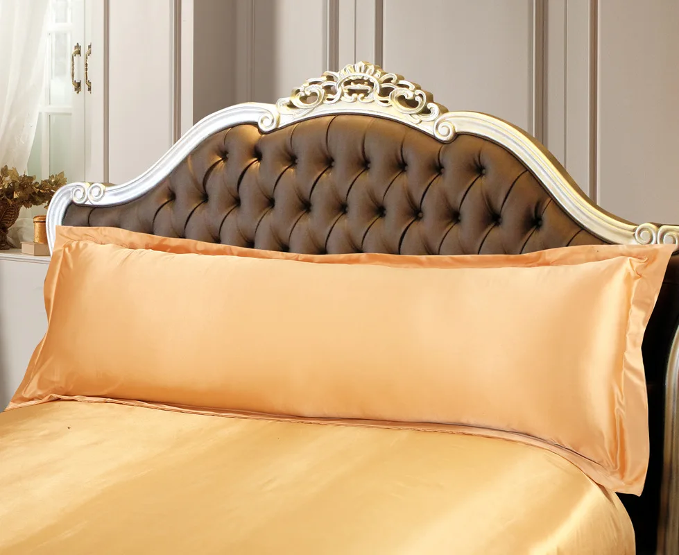 Роскошный Золотой Бренд Двойной шелковый атлас Подушка Чехол двойная Длинная