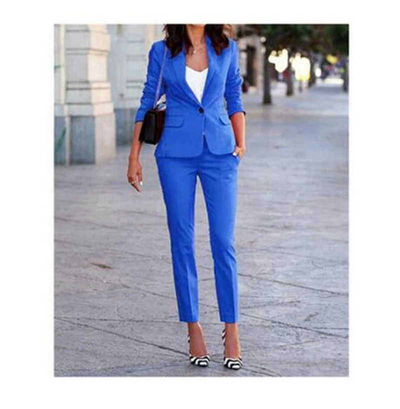 Женские Брючные костюмы из 2 предметов деловая офисная униформа Королевского
