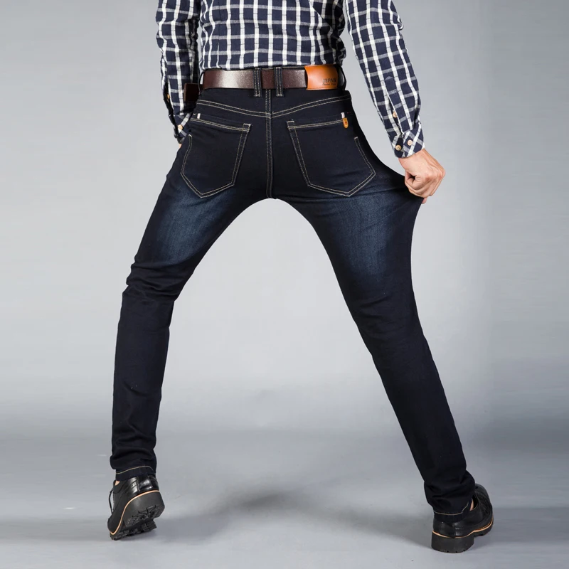 Новинка 2018 мужские эластичные джинсы модные классические синие и черные