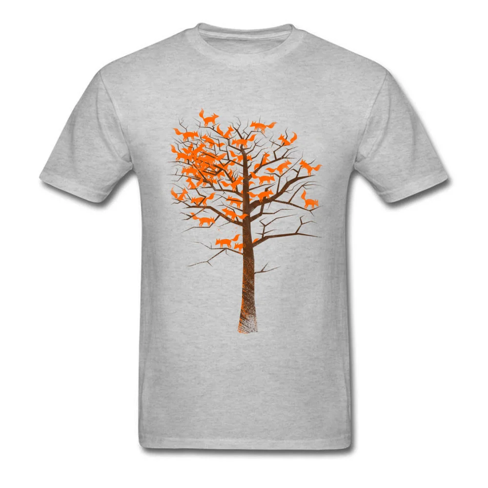 Мужские футболки блестящая футболка с лисой и деревом цветная Осенняя