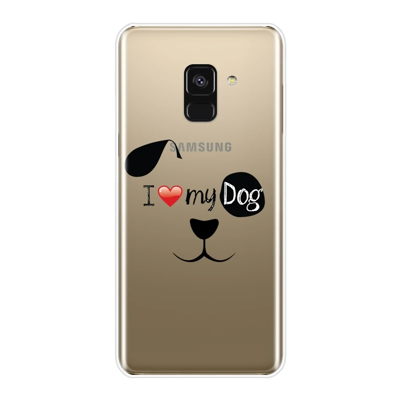 Heart Dog Puppy Back Cover For Samsung Galaxy A3 A5 A7 2016 2017 Soft Silicone Case 2018 A6 A8 Plus Phone | Мобильные телефоны и